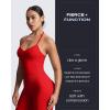 imageAoxjox Womens Impact Seamless Workout Leggings Hidden Scrunch Butt Lifting Low Waist Yoga Pants 24quot26quotRacing Red