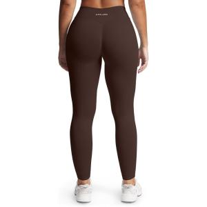 imageAoxjox Womens Impact Seamless Workout Leggings Hidden Scrunch Butt Lifting Low Waist Yoga Pants 24quot26quotDark Brown