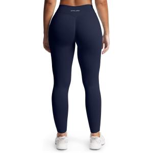 imageAoxjox Womens Impact Seamless Workout Leggings Hidden Scrunch Butt Lifting Low Waist Yoga Pants 24quot26quotDark Navy