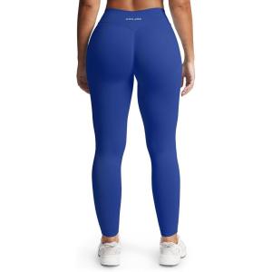 imageAoxjox Womens Impact Seamless Workout Leggings Hidden Scrunch Butt Lifting Low Waist Yoga Pants 24quot26quotDeep Sea