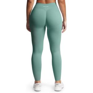 imageAoxjox Womens Impact Seamless Workout Leggings Hidden Scrunch Butt Lifting Low Waist Yoga Pants 24quot26quotPistachio
