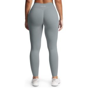 imageAoxjox Womens Impact Seamless Workout Leggings Hidden Scrunch Butt Lifting Low Waist Yoga Pants 24quot26quotQuiet Grey