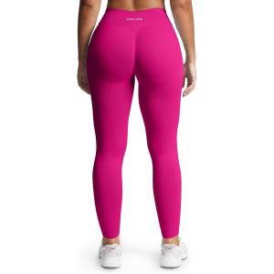 imageAoxjox Womens Impact Seamless Workout Leggings Hidden Scrunch Butt Lifting Low Waist Yoga Pants 24quot26quotRose Red