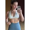 imageAoxjox Womens Workout Sports Bras Fitness Sienna Low Impact Bra Yoga Crop Tank1 White