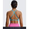 imageAoxjox Womens Workout Sports Bras Fitness Sienna Low Impact Bra Yoga Crop TankAquarius Blue