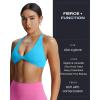 imageAoxjox Womens Workout Sports Bras Fitness Sienna Low Impact Bra Yoga Crop TankAquarius Blue
