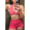 imageAoxjox Womens Workout Sports Bras Fitness Sienna Low Impact Bra Yoga Crop TankAzalea Pink