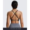 imageAoxjox Womens Workout Sports Bras Fitness Sienna Low Impact Bra Yoga Crop TankBlack 3 Pieces Pack