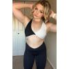 imageAoxjox Womens Workout Sports Bras Fitness Sienna Low Impact Bra Yoga Crop TankBlack and White