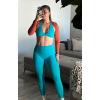 imageAoxjox Womens Workout Sports Bras Fitness Sienna Low Impact Bra Yoga Crop TankCascade Blue