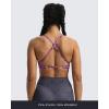 imageAoxjox Womens Workout Sports Bras Fitness Sienna Low Impact Bra Yoga Crop TankPurple Leaf Print