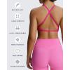 imageAoxjox Womens Workout Sports Bras Fitness Sienna Low Impact Bra Yoga Crop TankRose Red