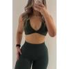 imageAoxjox Womens Workout Sports Bras Fitness Sienna Low Impact Bra Yoga Crop TankStorm Green