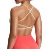 imageAoxjox Womens Workout Sports Bras Fitness Ivy Low Impact Bra Yoga Crop TankPastel Yellow