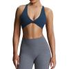 imageAoxjox Womens Workout Sports Bras Fitness Sienna Low Impact Bra Yoga Crop TankBlueberry