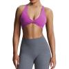 imageAoxjox Womens Workout Sports Bras Fitness Sienna Low Impact Bra Yoga Crop TankCattleya Purple