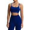 imageAoxjox Workout Seamless Camo Sports Bra for Women Adjustable Fitness Exercise Gym Bras Yoga Crop TankNavy Camo