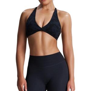 imageAoxjox Womens Workout Sports Bras Fitness Sienna Low Impact Bra Yoga Crop TankCloud Black