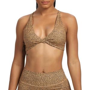 imageAoxjox Womens Workout Sports Bras Fitness Sienna Low Impact Bra Yoga Crop TankIced Coffee Dot Print