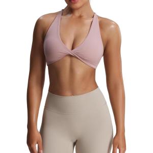 imageAoxjox Womens Workout Sports Bras Fitness Sienna Low Impact Bra Yoga Crop TankWoodrose