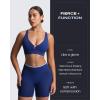 imageAoxjox Womens Lexi Lined Seamless Workout Biker Shorts High Waisted Color Block Hidden Scrunch Athletic Yoga Short 55quotBellwether BlueAiry Blue