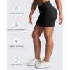 imageAoxjox Womens Lexi Lined Seamless Workout Biker Shorts High Waisted Color Block Hidden Scrunch Athletic Yoga Short 55quotBlack