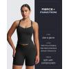 imageAoxjox Womens Lexi Lined Seamless Workout Biker Shorts High Waisted Color Block Hidden Scrunch Athletic Yoga Short 55quotBlack