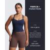 imageAoxjox Womens Lexi Lined Seamless Workout Biker Shorts High Waisted Color Block Hidden Scrunch Athletic Yoga Short 55quotFudge Coffee