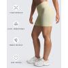 imageAoxjox Womens Lexi Lined Seamless Workout Biker Shorts High Waisted Color Block Hidden Scrunch Athletic Yoga Short 55quotPastel YellowWhite