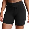 imageAoxjox Mila Ultra High Rise Workout Biker Shorts for Women High Waisted Tummy Control Running Drawstring Yoga Short 6quotBlack