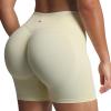 imageAoxjox Womens Lexi Lined Seamless Workout Biker Shorts High Waisted Color Block Hidden Scrunch Athletic Yoga Short 55quotPastel YellowWhite