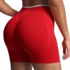 imageAoxjox Womens Lexi Lined Seamless Workout Biker Shorts High Waisted Color Block Hidden Scrunch Athletic Yoga Short 55quotRacing RedWhite