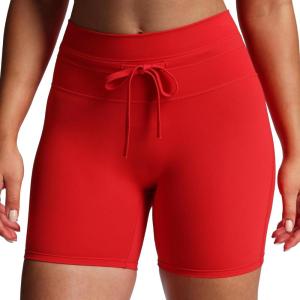 imageAoxjox Mila Ultra High Rise Workout Biker Shorts for Women High Waisted Tummy Control Running Drawstring Yoga Short 6quotRacing Red