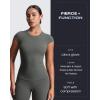 imageAoxjox Womens Cap Sleeve TShirts Crew Neck Velura Ruched Tee Without Padded Workout PlushFlex Gym Yoga Crop TopOlive Haze