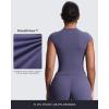 imageAoxjox Womens Cap Sleeve TShirts Crew Neck Velura Ruched Tee Without Padded Workout PlushFlex Gym Yoga Crop TopSmoky Violet