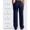 imageAoxjox Womens Workout Velura Straight Leg Bottoms MidWaist Hidden Srcunch PlushFlex Gym Yoga Pants 31quot33quot35quotMidnight Navy
