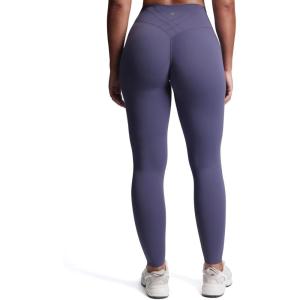 imageAoxjox Womens Workout Velura Leggings High Waisted Hidden Scrunch PlushFlex Buttery Soft Yoga Pants 26quotSmoky Violet