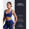 imageAoxjox Womens Workout Lexi Lined Charm Sports Bras Deep V Color Block Fitness Training Gym Yoga Crop TanksBellwether BlueAiry Blue