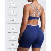 imageAoxjox Womens Workout Lexi Lined Charm Sports Bras Deep V Color Block Fitness Training Gym Yoga Crop TanksBellwether BlueAiry Blue