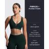 imageAoxjox Womens Workout Lexi Lined Charm Sports Bras Deep V Color Block Fitness Training Gym Yoga Crop TanksForest GreenSage Green