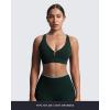 imageAoxjox Womens Workout Lexi Lined Charm Sports Bras Deep V Color Block Fitness Training Gym Yoga Crop TanksForest GreenSage Green