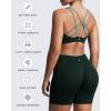 imageAoxjox Womens Workout Lexi Lined Charm Sports Bras Deep V Color Block Fitness Training Gym Yoga Crop TanksForest GreenSage Green