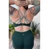 imageAoxjox Womens Workout Lexi Lined Charm Sports Bras Deep V Color Block Fitness Training Gym Yoga Crop TanksForest GreenSage Green