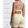 imageAoxjox Womens Workout Lexi Lined Charm Sports Bras Deep V Color Block Fitness Training Gym Yoga Crop TanksPastel YellowWhite