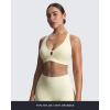 imageAoxjox Womens Workout Lexi Lined Charm Sports Bras Deep V Color Block Fitness Training Gym Yoga Crop TanksPastel YellowWhite