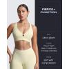 imageAoxjox Womens Workout Lexi Lined Charm Sports Bras Deep V Color Block Fitness Training Gym Yoga Crop TanksPastel YellowWhite