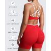 imageAoxjox Womens Workout Lexi Lined Charm Sports Bras Deep V Color Block Fitness Training Gym Yoga Crop TanksRacing RedWhite