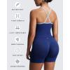 imageAoxjox Womens Workout Sleeveless Color Block Lexi Tank Tops Contrasting Strap Cross Back Yoga Curve Longline Crop TopBellwether BlueAiry Blue