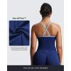 imageAoxjox Womens Workout Sleeveless Color Block Lexi Tank Tops Contrasting Strap Cross Back Yoga Curve Longline Crop TopBellwether BlueAiry Blue