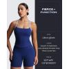 imageAoxjox Womens Workout Sleeveless Color Block Lexi Tank Tops Contrasting Strap Cross Back Yoga Curve Longline Crop TopBellwether BlueAiry Blue